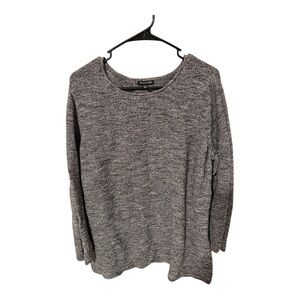 Eileen Fisher Charcoal Crew Neck Sweater Organic Cotton XL